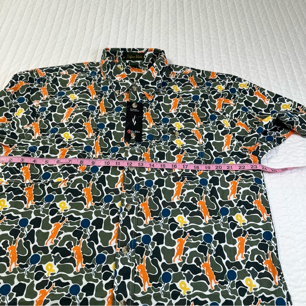 Tiger Hill Unisex Multicolor Button Down Shirt Right Front Quilted Pocket - Picture 5 of 11